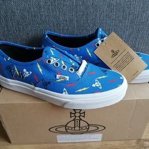Vans X Vivienne Westwood Authentic Size 8 Women Blue Thunderbolts. New With Box